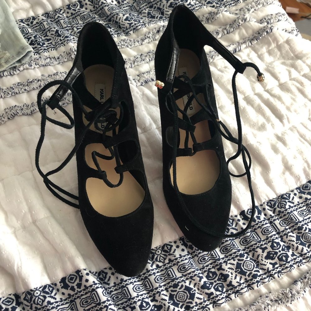 LACE UP KARL LAGERFIELD SIZE 7 HEELS